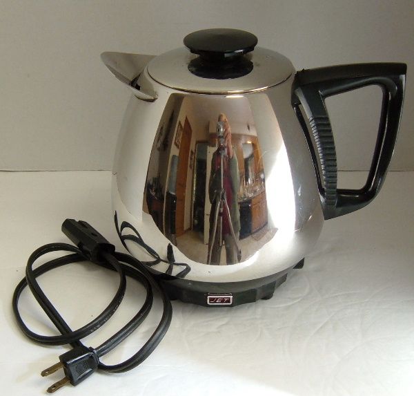 VINTAGE JET O MATIC STAINLESS STEEL AUTOMATIC PERCOLATOR COFFEE POT 10 CUP